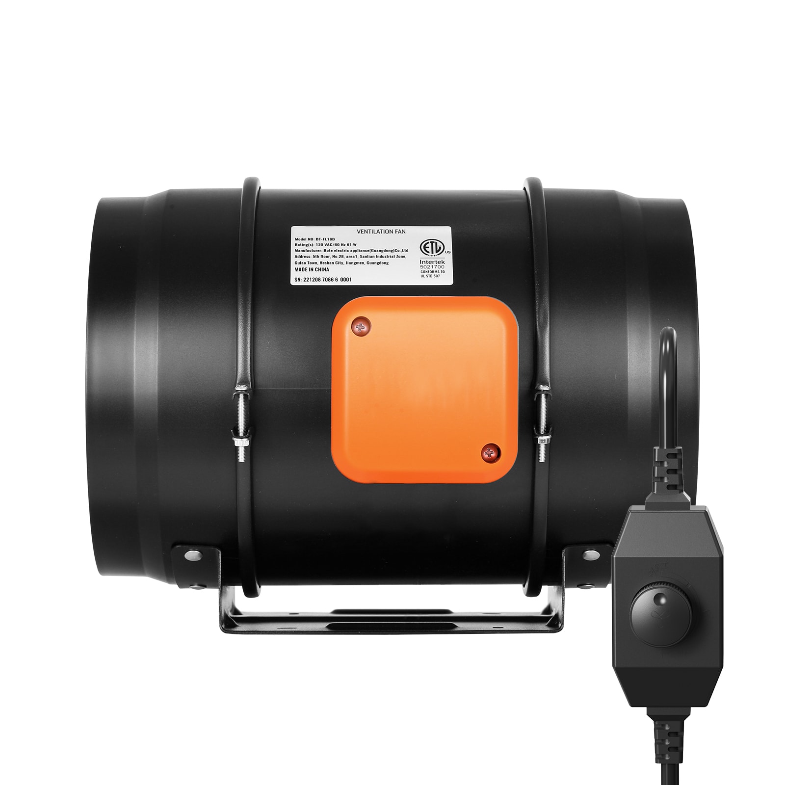 8 Inch Inline Duct Fan HVAC Exhaust Blower Kit AC Variable Speed Control_voghion.com